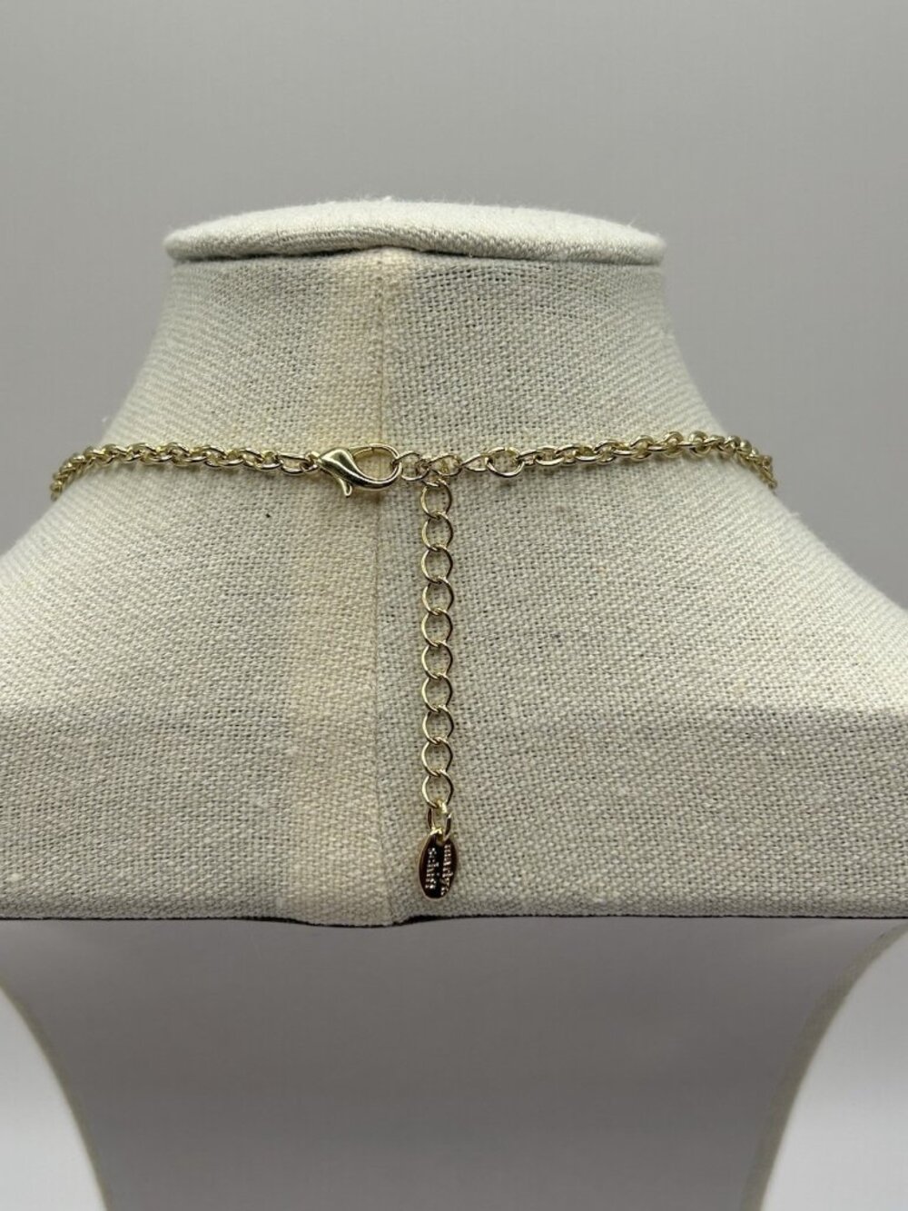 Marlyn Schiff Gold Tone Necklace Rhinestones Statement Jewelry Christmas Holiday - Picture 6 of 11